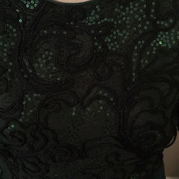 Belle Badgley mischka emerald lace & satin - Picture 3 of 4